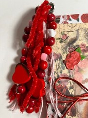 valentines junk journal scrapbook tassel pen clip 54 pages squirrel couple