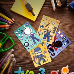 24 Sheets Cute Superhero Stickers for Kids Make Your Own Movie Sticker Make a…