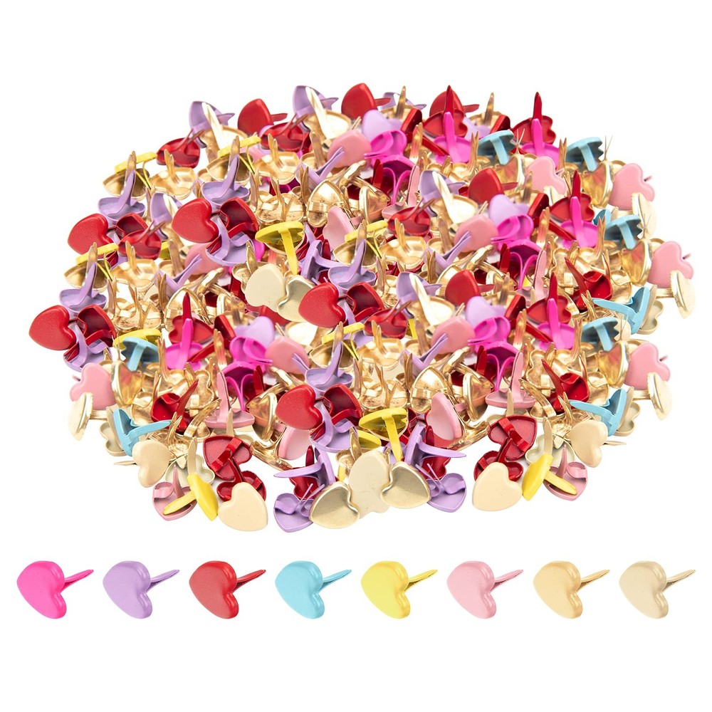 Xijuer 200PCS Metal Paper Brass, Mini 9 x 10 mm/0.35 x 0.39 inch, Multicolor