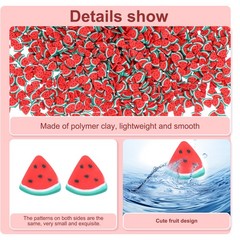 Polymer Clay Slices, 100g Watermelon Triangle Slice Fruit Art Slices, Red