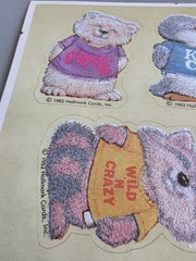 Hallmark Shirt Tales 1982 Fuzzy Animals Stickers 1 Sheet