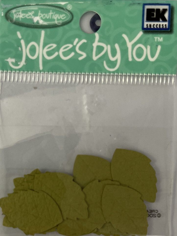 GREEN MID ROSE LEAF Die-cut Embellishment(20pc)Jolee’s•Flower•Garden•Long Stem