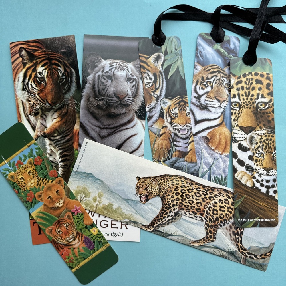 Vintage 90s For The Love Of Cats Tiger Cubs Cheetah Bookmark Lot – read Desc