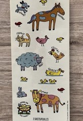 Hallmark Stickeroni! Farm Animals Horse Sheep Cow Dog Scrapbook Stickers NEW