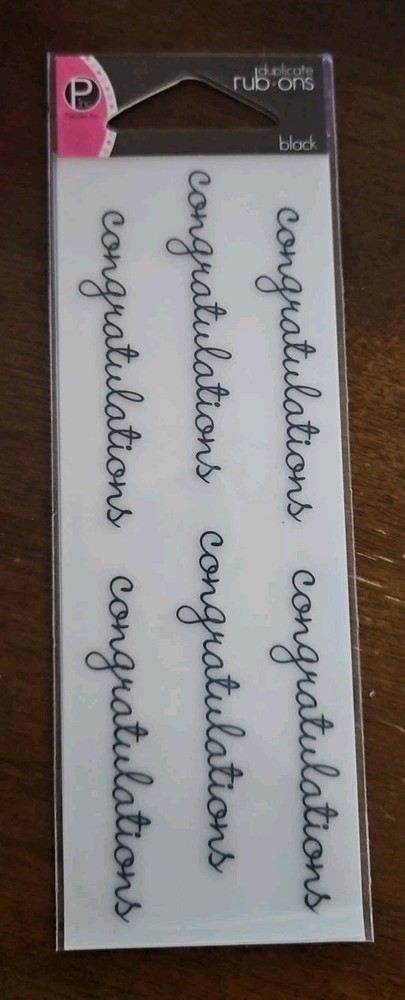 Pebbles Inc. Duplicate Rub-Ons ~ Black ~ congratulations ~ Scrapbooking Crafts