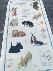 New Vintage Heartline Hallmark Puppy Dog Stickers