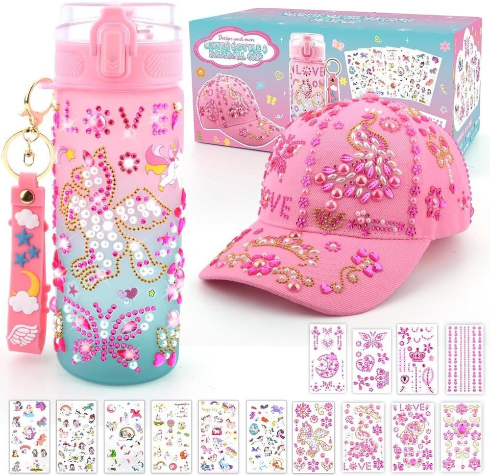 Gifts for Girls Age 4 5 6 7 8 9 10, Decorate Your Own Water Bottle and Baseba…