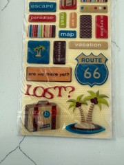 Making Memories Summer Fun! Vacation Bright 44 Puffy Stickers Words Scrapbooking