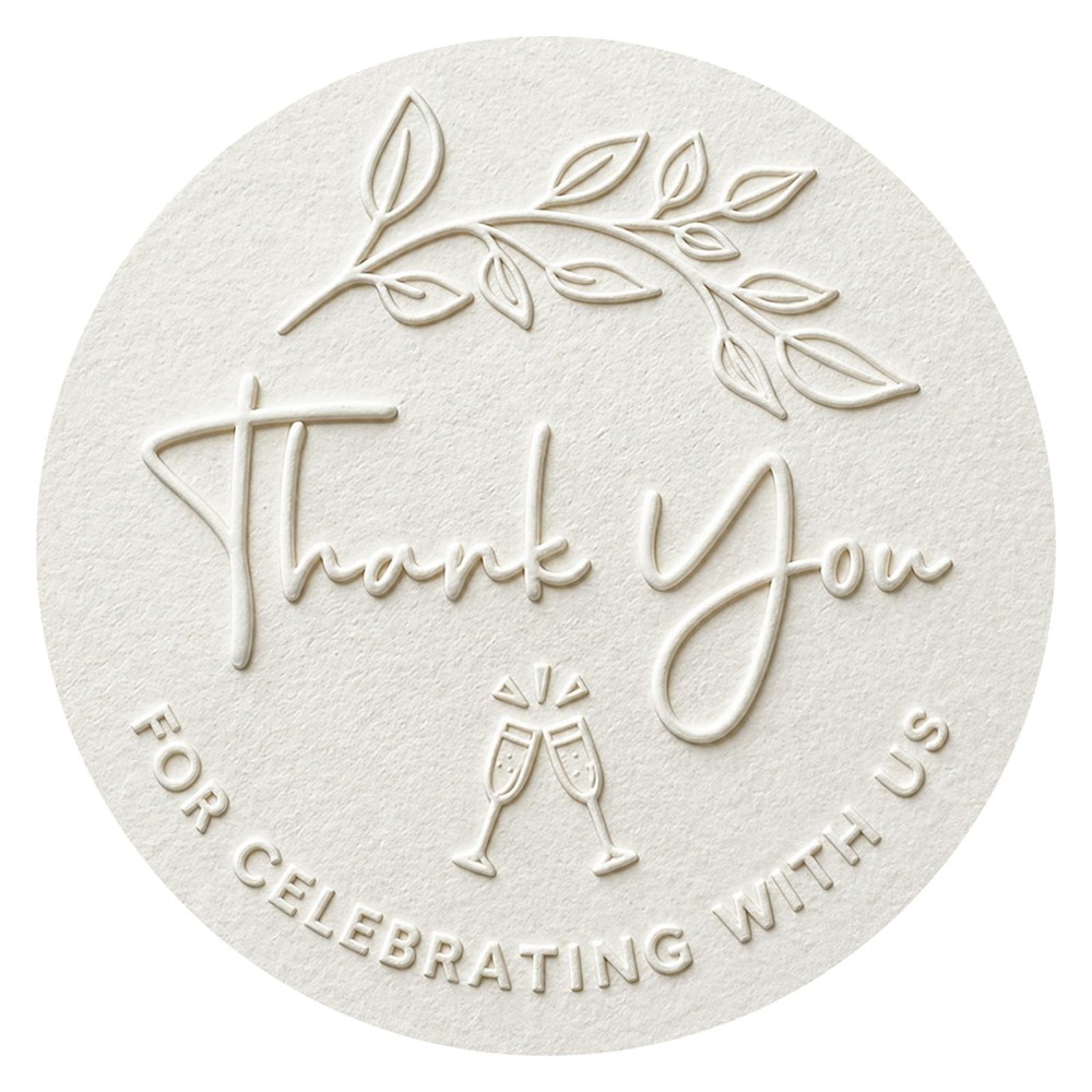 YYDESN White Thank You Stickers 1.6 Inch