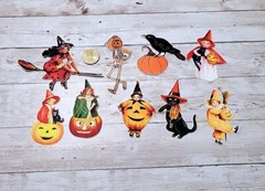 9-Halloween-Vintage-Linen Cardstock-Sticker-Labels