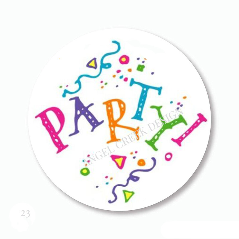 Confetti PARTY Favor Labels Scrapbook Stickers Envelope Seals Favors