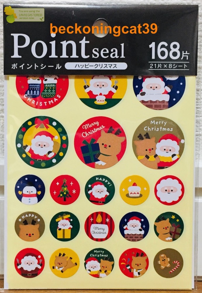 Kyowa Happy Christmas Point Sticker 168 Santa Reindeer Gift 2022 MADE IN JAPAN