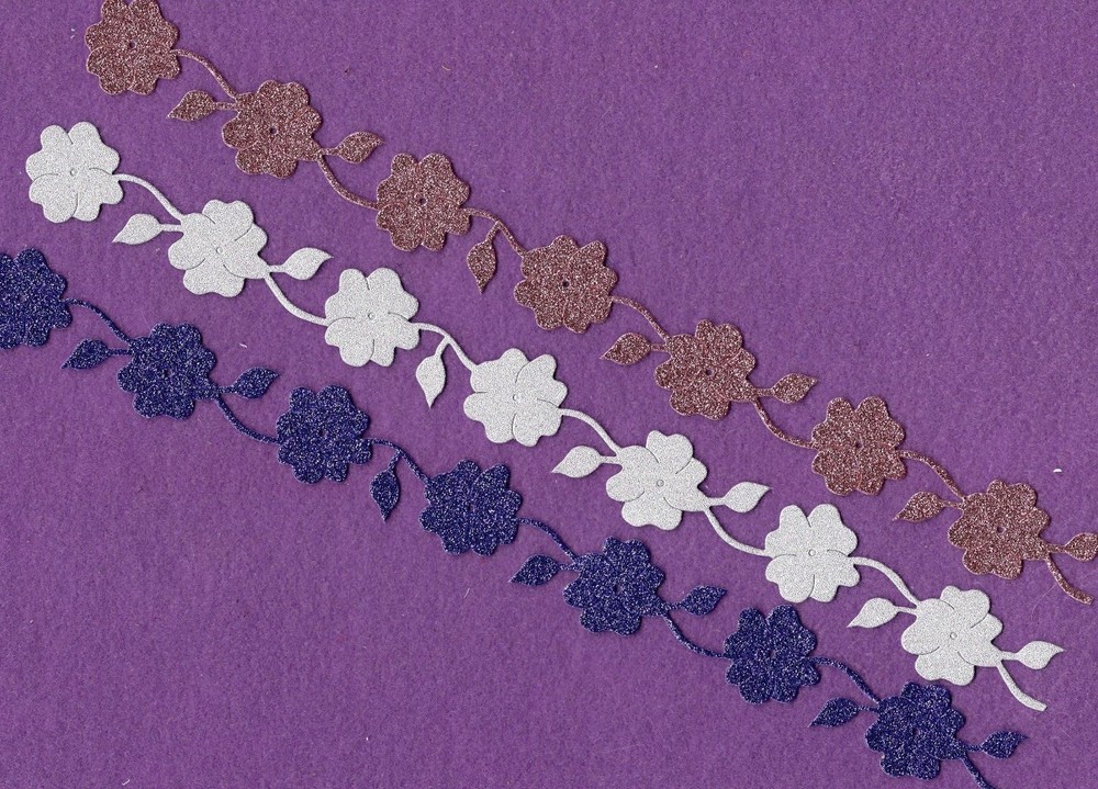 Flower Border glitter bling sparkle edging die cuts scrapbook cards
