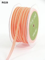 MAY ARTS Ribbons Stripes ORANGE WHITE