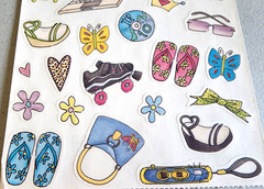 MAMBI Retro Girl Retro Clear Stickers 2003 Vintage Scrapbooking Laptop Pizza CDs
