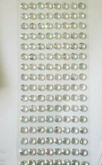 CraftbuddyUS 144 pcs x10mm(18 Stripes)Self Adh Faceted Round Gems,Color-AB CLEAR