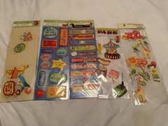 Vintage Scrapbook Sticker Lot K&Company Dimensional Zoo Amusement Park Boys NOS