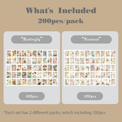 200 Pcs Deco Papers for Scrapbooking, 3.9*5.5In Vintage Decoupage Paper Junk Jou