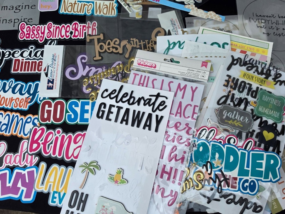 scrapbooking Titles lot 100+ pieces!!!! brand new ephemera!