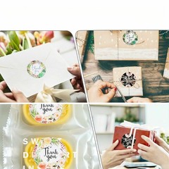 1″ Round Thank You Stickers Assorted Floral Pattern Self Sealing Labels 500Pcs