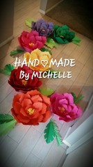 7 Handmade TROPICAL style ONLY paper flowers by ELLE..ALL LARGE FLOWERS SPECIAL