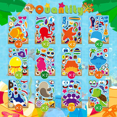 24 Sheets Make Your Own Sea Animals Stickers for Kids Toddlers, Make a Face Stic