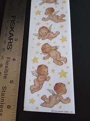 Vintage HALLMARK Mary Hamilton Christmas Nativity Angels Sticker Strip VTG RARE