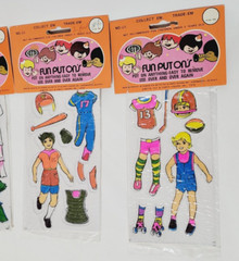 4 Vtg Stick On Sports Girl Theme 1970s Bella Fun Put Ons Sealed NOS New Lot