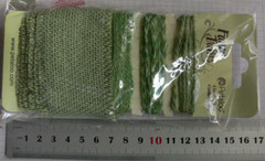 GREEN Mixed BURLAP JUTE TRIM 4 Styles Ea Piece over 1 Metre long Petaloo1483102J