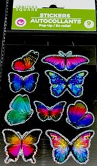EXOTIC✨BUTTERFLIES✨9✨STICKERS✨🦋✨💖✨🦋✨💜✨🦋✨🧡✨5” X 3”✨SPARKLES✨BEAUTIFUL✨💫