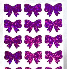 Holographic Sparkle Cute Bow Stickers! ~ Custom Size & Color