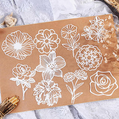 40Pcs Lace Scrapbooking Supplies Cutout Scrapbook Paper Flower Leaves Feather Fr