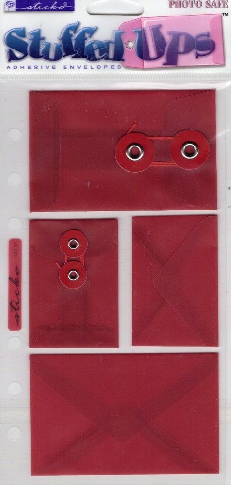 Envelopes, Stuffed-Ups, Red, adhesive scrapbook stickers – Sticko SPSSE07
