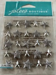 EK Success Jolee’s Boutique 3D Stickers SILVER GLITTER STARS CHRISTMAS SM/LG