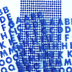 3 Sheets Glitter Alphabet Stickers and 1 Sheet Rhinestones Sticker Adhesive Rhin