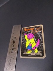 Vintage Stickers Barney Dinosaur Foil Mylar Vending Machine Sticker Reflective