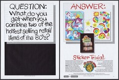 SANDYLION Sticker Trivia – Original 1984 Trade print AD / ADVERT_ retailer promo
