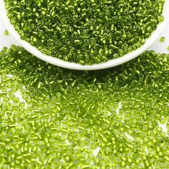 4000 pcs Light Green Glass Beads 2mm Silver Foil lined + Storage Box Jewelry