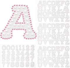 107 Pcs Pearl Rhinestone Self Adhesive Stickers 3 Sheets A-Z Glitter Letter Stic