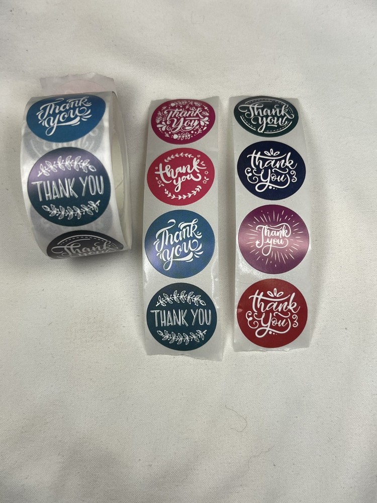 25mm Thank You Stickers 8 Patterns 500/Roll