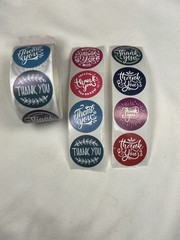 25mm Thank You Stickers 8 Patterns 500/Roll