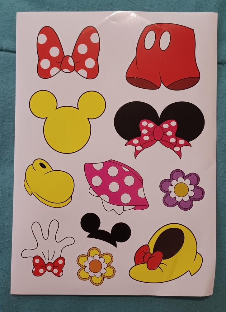 Mickey & Minnie Mouse Themed Stickers – Lot of 1 Sheet