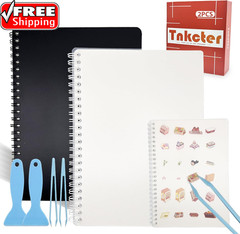 2 Pack Reusable Sticker Book Collecting Album Contains 30+30 Blank Release Paper