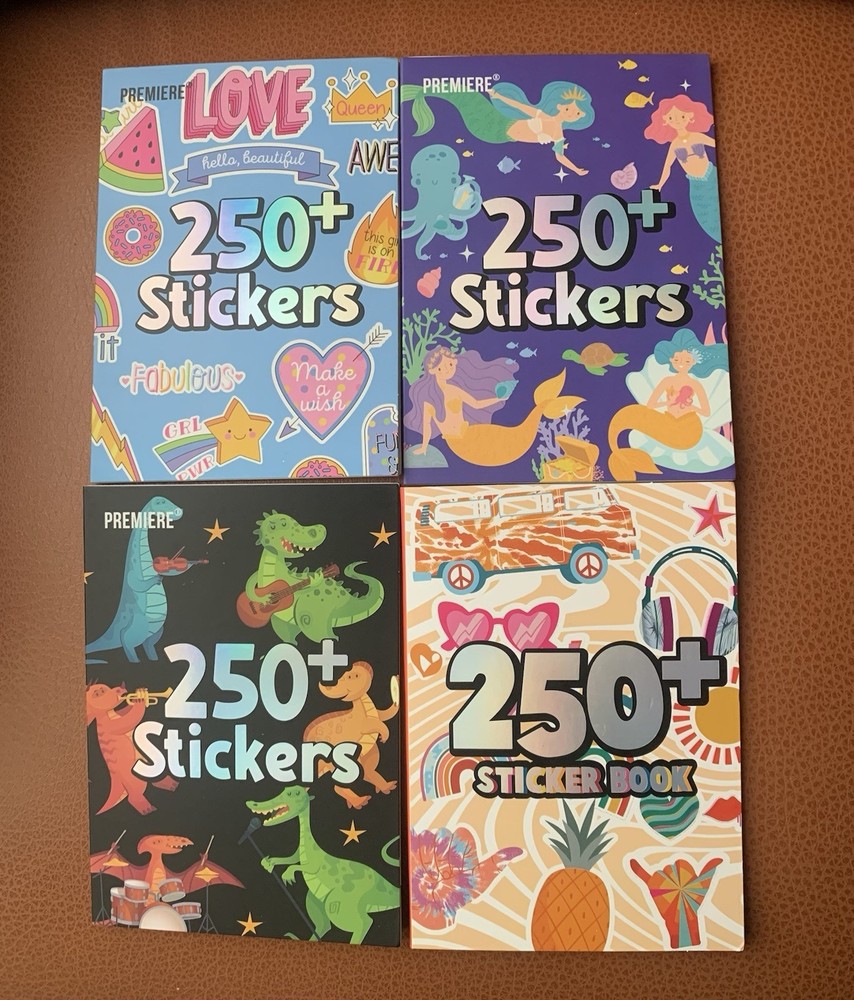 New 1000+ Stickers (4) Book Lot Boys Girls Kids Peace Love Cars Craft Gift