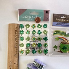 5 St. Patrick’s Crafts – 3 Pks Stickers + 2 Ribbon Shamrock Pot Gold Jolee’s 3D