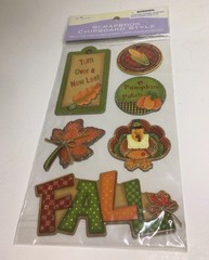 Fall Autumn Theme Scrapbook Stickers And Chipboard Embellishments Sealed 2 Packs