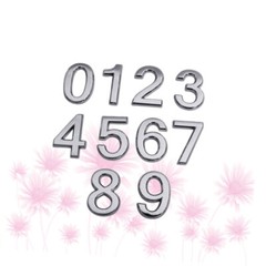 10 Pcs Number 0-9 Self Adhesive Stickers Plastic Stickers with Metal Plating