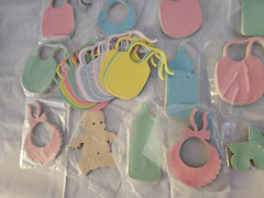 Baby Shower Craft Scrapbook Shapes Lot of 528 (22 pkgs of 24) Colorful Paper