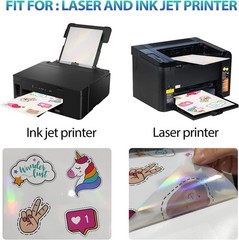 Clear Holographic Sticker Paper – Waterproof, 20 Sheets for Laser & Inkjet
