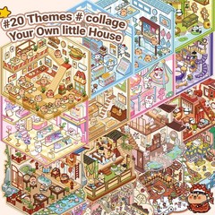 20 Sets Custom DIY 3D Sticker Scene Crafts Collection Book for Adults